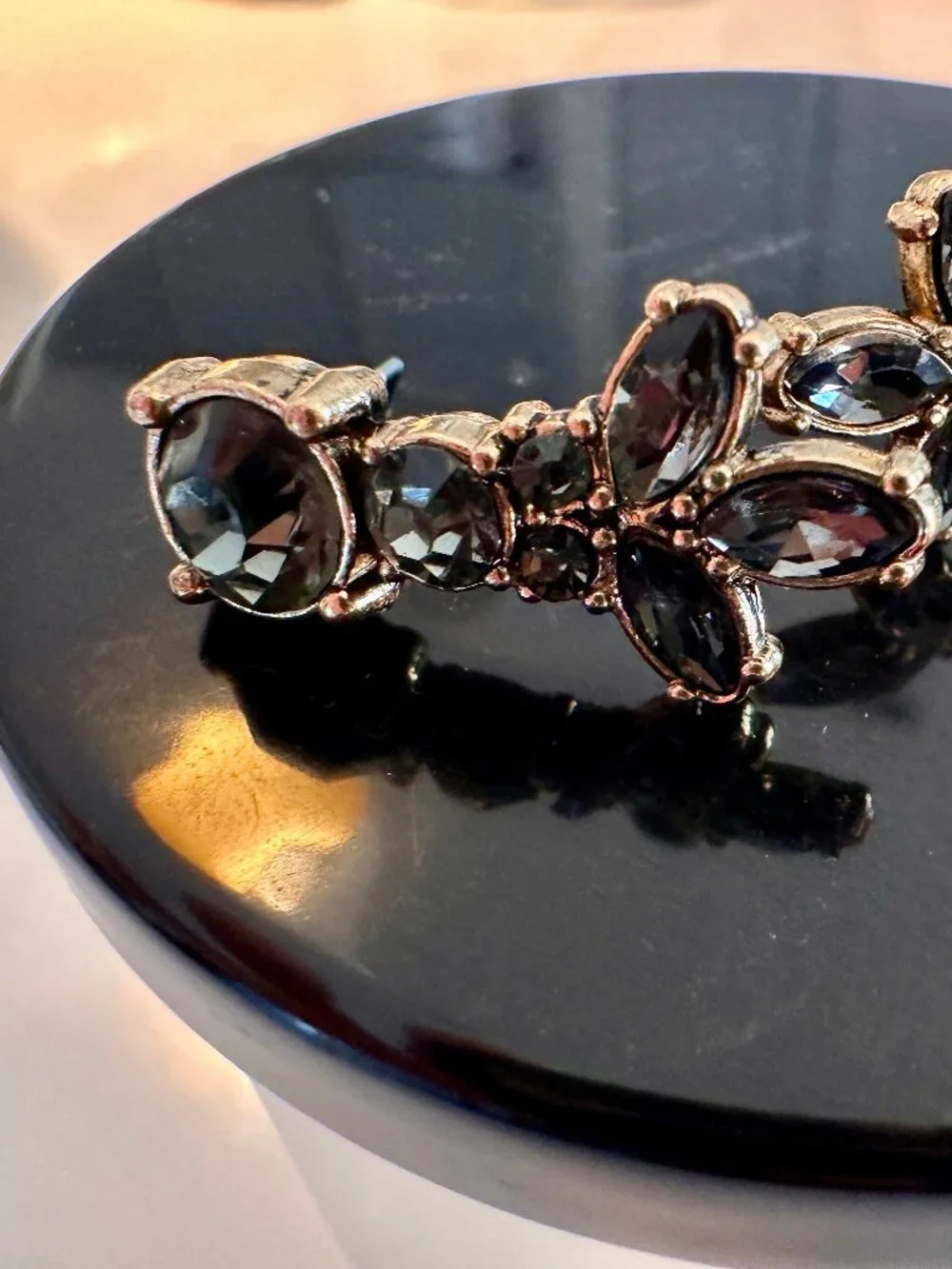 Gray Crystal Earrings